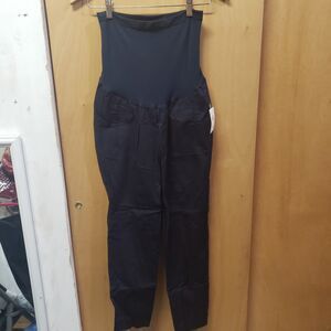 NWT A Pea in the Pod Navy Blue Secret Fit Belly Stretch Straight Leg Pants Sz SM